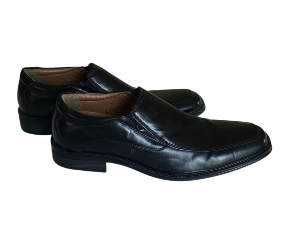 Geoge Sintetico Men's Black Slip-On Dress Shoes 9.5 Slick Dressy Easy On Kohls
